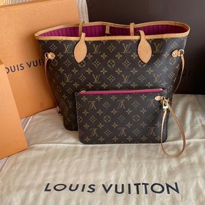Authentic Louis Vuitton Neverfull MM Pivoine.